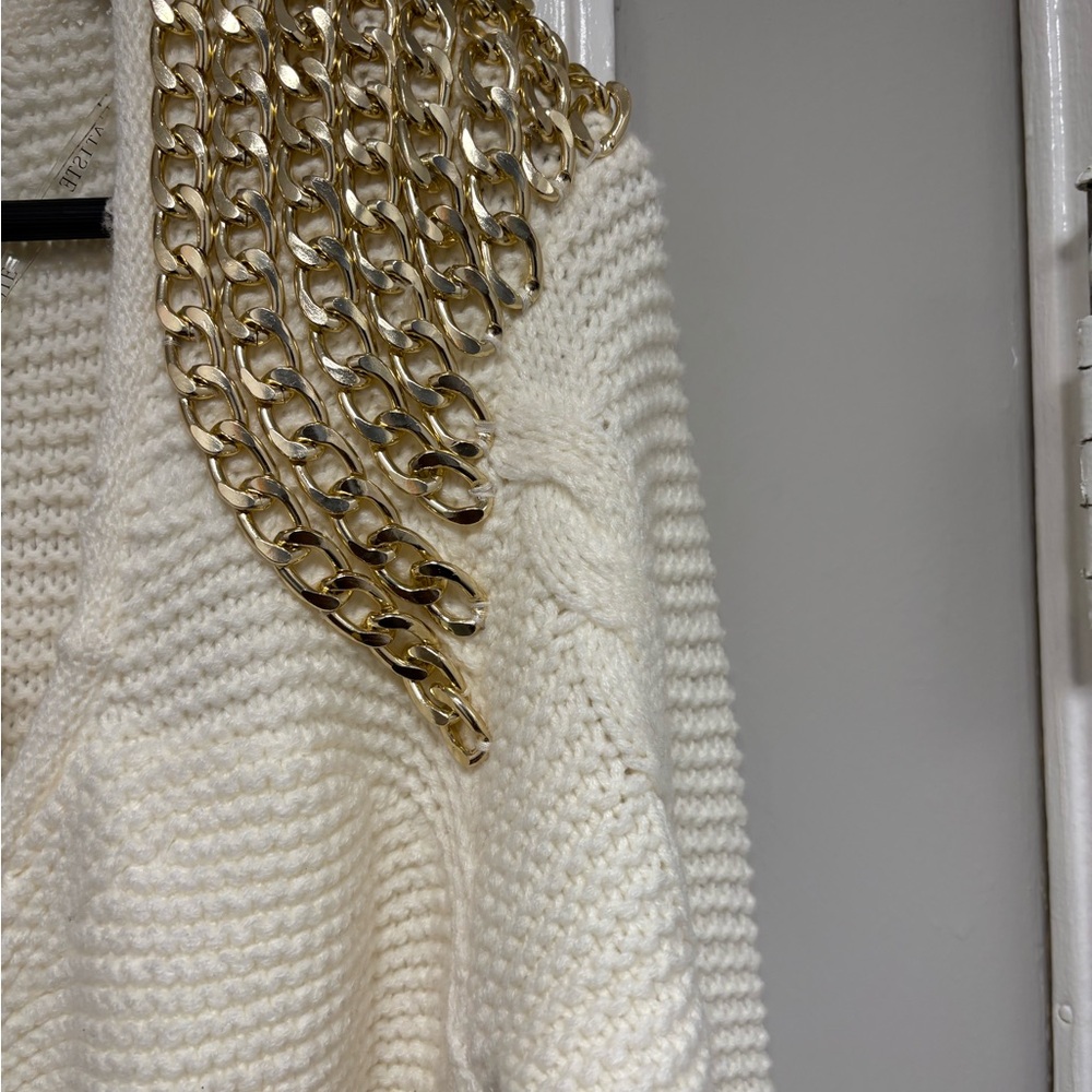 L'ATISTE Cream and Gold Long Sleeve Dress - Picture 6 of 12
